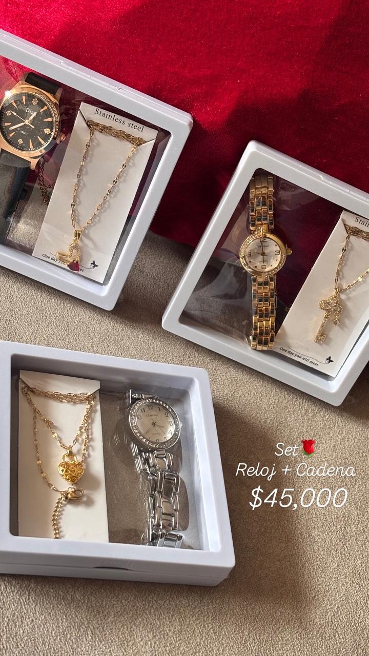 Set Reloj + Cadena para Dama