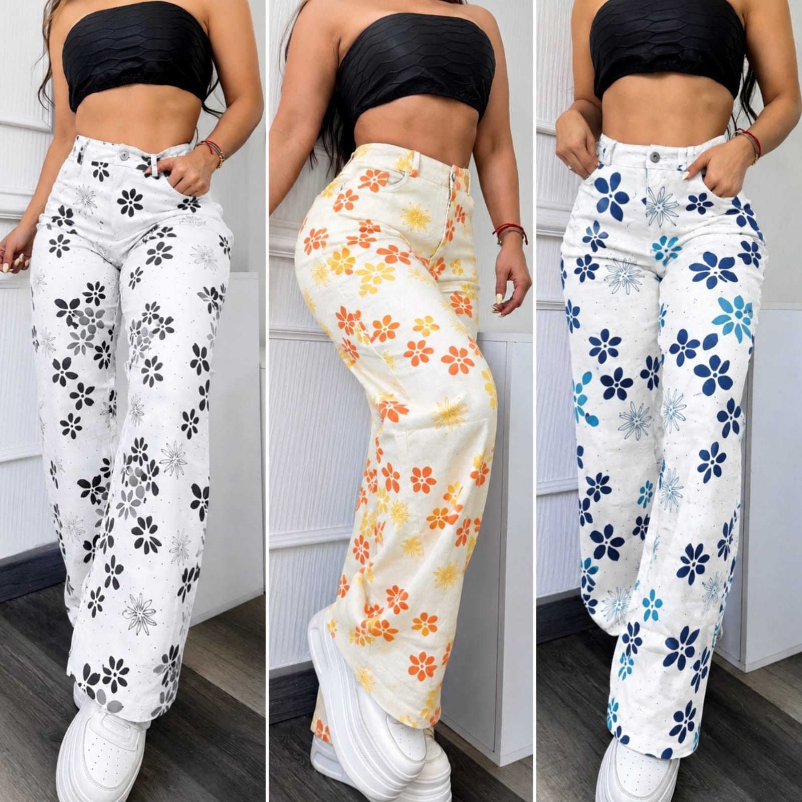 Pantalón Floral Wide Leg